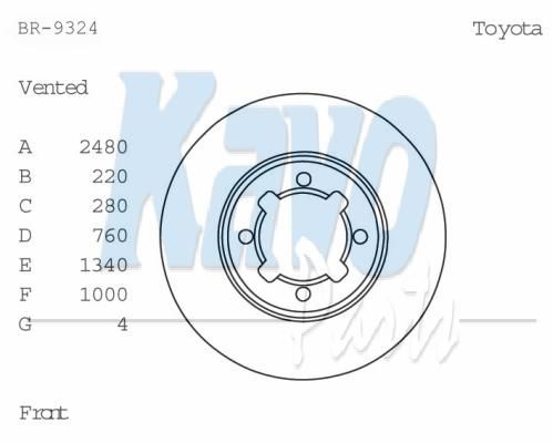 KAVO PARTS Тормозной диск BR-9324